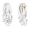 Picture of SOFEIYAN 13" Ponytail Extension Long Curly Ponytail Clip in Claw Hair Extension Natural Looking Synthetic Hairpiece for Women, Silver Grey