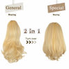 Picture of SOFEIYAN 13" Ponytail Extension Long Curly Ponytail Clip in Claw Hair Extension Natural Looking Synthetic Hairpiece for Women, Silver Grey
