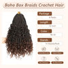 Picture of 8 Packs Goddess Box Braids Crochet Hair-12 Inch Crochet Box Braids Pre-looped Bohomian Crochet Braids Hair Synthetic Braiding Hair Extensions Crochet Hair for Black Women(1B/30)
