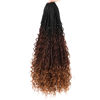 Picture of 8 Packs Crochet Box Braids Hair-18 Inch Crochet Hair For Black Women Pre loople Crochet Hair with Curly Ends Goddess Box Braids Crochet Hair Braiding Hair Crochet Braids Hair for Black Women(1B/33/30)