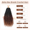 Picture of 8 Packs Crochet Box Braids Hair-18 Inch Crochet Hair For Black Women Pre loople Crochet Hair with Curly Ends Goddess Box Braids Crochet Hair Braiding Hair Crochet Braids Hair for Black Women(1B/33/30)