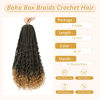 Picture of 8 Packs Goddess Box Braids Crochet Hair-18 Inch Crochet Box Braids Pre-looped Bohomian Crochet Braids Hair Synthetic Braiding Hair Extensions Crochet Hair for Black Women (1B/27)