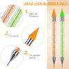 Picture of Tatuo 2 Pieces Rhinestone Picker Dotting Pen, Dual Ended Rhinestone Gems Crystals Studs Picker Wax Pencil Pen Crystal Beads Handle Manicure Nail Art DIY Decoration Tool (Green, Yellow)