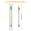 Picture of Tatuo 2 Pieces Rhinestone Picker Dotting Pen, Dual Ended Rhinestone Gems Crystals Studs Picker Wax Pencil Pen Crystal Beads Handle Manicure Nail Art DIY Decoration Tool (Green, Yellow)