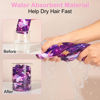 Picture of Basumee Microfiber Hair Towel Wrap for Kids 2 Pack Rapid Drying Hair Towel with Button Hair Turbans for Wet Hair Wraps Head Towel Wrap for Women and Girls, Purple