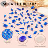 Picture of 3220Pcs Royal Blue Glass Nail Rhinestones 120Pcs Multi Shapes Flatback Nail Gems + 3100Pcs 1.5-4mm Round Crystal with Rhinestones Glue Gel, Manicure Nail Charms Diamond Gemstones for Nail Art