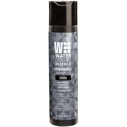 Picture of Watercolors INTENSE METALLIC Semi Permanet Color Depositing Shampoo-Sulfate & Paraben Free to Maintain & Enhance Hair Color 8 fl oz - STEEL