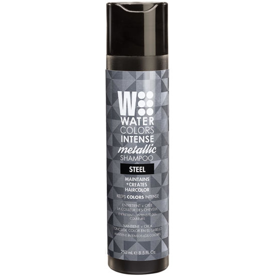 Picture of Watercolors INTENSE METALLIC Semi Permanet Color Depositing Shampoo-Sulfate & Paraben Free to Maintain & Enhance Hair Color 8 fl oz - STEEL