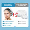 Picture of YIZIJIZI 50PCS Disposable Shower Caps, Large Thick Clear Waterproof Shower Cap for Women, large Size 20.5", Home Use, Spa, Hotel and Hair Salon, Clear Shower Caps for Travel