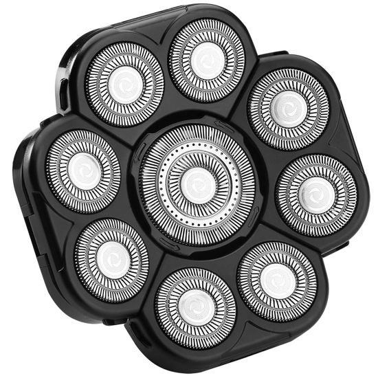 Picture of FOXSONIC Upgraded 9 Blades Body Head Shaver Replacement Heads for Head Shaver,Many Brands 9 Blades Replacement Shaver Head Blade 9 Heads Beard Electric Razor Shaver Head for Blad Men