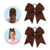 Picture of Large Cheer Bows for Cheerleaders Hair Bows for Girls Softball Hair Bows Teen Girls College Sports Elastic Ponytail Holder School Cheerleading Hair Accessories 8 Inch Bows for Girls 2 Pcs Brown