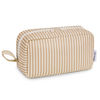 Picture of Narwey Cute Makeup Bag Small Toiletry Bag Travel Cosmetic Bag Organizer Make Up Bags with Organized Pockets for Women (Brown Stripe, Large)