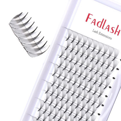 Picture of Premade Volume Eyelash Extensions 3D 5D 8D 0.07 0.10 Premade Fans C D Curl Volume Lash Extensions Pro Ponit Middle Stem Eyelash Extension Premade Fans (8D-0.07-C, 13mm)