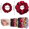 Picture of 24 Pieces Satin Hair Scrunchies Silk Elastic Hair Bands Skinny Hair Ties Ropes Ponytail Holder for Women Girls Hair Accessories Decorations (Charming Colors, Plain Pattern)
