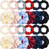 Picture of 24 Pieces Satin Hair Scrunchies Silk Elastic Hair Bands Skinny Hair Ties Ropes Ponytail Holder for Women Girls Hair Accessories Decorations (Elegant Colors, Plain Pattern)