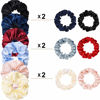 Picture of 24 Pieces Satin Hair Scrunchies Silk Elastic Hair Bands Skinny Hair Ties Ropes Ponytail Holder for Women Girls Hair Accessories Decorations (Elegant Colors, Plain Pattern)
