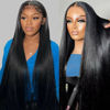 Picture of WZOWZO 32 Inch 13x6 Straight Lace Front Wigs Human Hair 180% Density HD Lace Front Wigs Human Hair Pre Plucked 13x6 Frontal Wigs Human Hair for Women Gluless Wigs Human Hair with Baby Hair