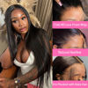 Picture of WZOWZO 32 Inch 13x6 Straight Lace Front Wigs Human Hair 180% Density HD Lace Front Wigs Human Hair Pre Plucked 13x6 Frontal Wigs Human Hair for Women Gluless Wigs Human Hair with Baby Hair