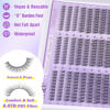 Picture of ALICE Natural Lash Clusters Kit Wispy Lash Extension Kit Thin Band Cluster Eyelash Extension Kit 270pcs C Curl 10-14mm Individual Lashes with Lash Glue Bond and Seal Self Application at Home