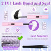 Picture of ALICE Natural Lash Clusters Kit Wispy Lash Extension Kit Thin Band Cluster Eyelash Extension Kit 270pcs C Curl 10-14mm Individual Lashes with Lash Glue Bond and Seal Self Application at Home