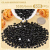Picture of 600PCS SS30/6mm Crystal Rhinestones (Jet Black), Bedazzling Flatback Glass Rhinestones for Crafting DIY Nail Art Makeup Decoration, Gems Diomand Charms for Tumbler Shoes Clothing Mug
