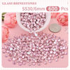 Picture of 600PCS SS30/6mm Crystal Rhinestones (Light Pink), Bedazzling Flatback Glass Rhinestones for Crafting DIY Nail Art Makeup Decoration, Gems Diomand Charms for Tumbler Shoes Clothing Mug