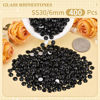 Picture of 400PCS SS30/6mm Crystal Rhinestones (Jet Black), Bedazzling Flatback Glass Rhinestones for Crafting DIY Nail Art Makeup Decoration, Gems Diomand Charms for Tumbler Shoes Clothing Mug
