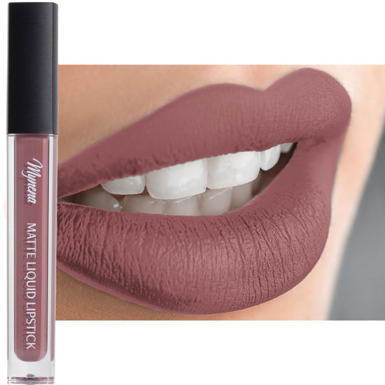 Picture of Mynena Rosy Nude Long-Lasting Matte Liquid Lipstick | Intense Color, Smudge-Proof & Waterproof | Comfortable, Hydrating Shea Butter | Vegan & Cruelty-Free | Eve