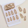 Picture of Gold Press on Nails Medium Almond Fake Nails Chrome Metallic False Nails Press ons with Designs Glossy Full Cover Acrylic Glue on Nails Cute Artificial Stick on Nails for Women Manicure 24Pcs