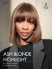 Picture of LUVME HAIR 14Inch Ash Blonde Highlights Yaki Blunt Cut Bob Wig with Bangs Glueless Minimalist Lace Short Wig Breathable Cap