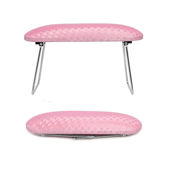 Picture of krofaue Nail Arm Rest,Professional Microfiber Leather Nail Hand Rest Stand Arm Rest for Acrylic Nails Cushion Hand Holder with Non-slip - Nail Technician Use Must Have（Pink）