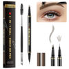 Picture of Eyebrow Pen, Soleira Waterproof Eyebrow Pencil with 4 Tip Microblading Eyebrow Pen and Dual-ended Eyebrow Brush, for Natural-Looking Brows, Long-Lasting, Ash Brown