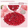 Picture of 400PCS SS30/6mm Crystal Rhinestones (Red/Siam), Bedazzling Flatback Glass Rhinestones for Crafting DIY Nail Art Makeup Decoration, Gems Diomand Charms for Tumbler Shoes Clothing Mug