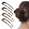 Picture of [4 Pack] Benefree French Style Cellulose Acetate Tortoise Shell U Shaped Hair Pin Fork 2 Prong Updo Chignon Pin for Women Girls Hairstyle Accessories（Tortoiseshell and White Tortoiseshell)