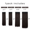 Picture of REECHO Multi-Length 20" 22" 24" Long Straight Synthetic 4 PCS Set Thick Clip in on Hair Extensions Dark Brown