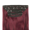 Picture of REECHO 24" Long Thick Curly Wavy Clip in on Hair Extensions 4 Pieces Set Burgundy