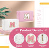 Picture of Personalized Makeup Bag Initial A-Z Preppy Patch Bag,Small PU Leather Travel Cosmetic Bag Pouch with Zipper,White Cute Toiletry Bag,Gift Ideal for Teen Girls Women Birthday Friend Mom,Letter M