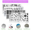 Picture of Nail Stamper Plate Kit, 4x Nail Stamping Plates +Dual-end Silicone Nail Art Stamper +Scraper, Valentine's Day Love Heart Kiss &Spring Butterfly Flowers &Leopard Design, DIY Manicure Salon Home BlueZOO