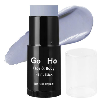 Picture of Go Ho Cream-Blendable Light Grey Face Paint Stick,Full-coverage Grey Body Paint Stick for Adults Children Halloween Cosplay SFX Vampire Zombie Makeup,Waterproof Gray Body Paint Stick