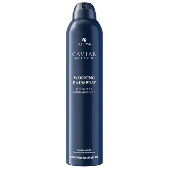Picture of Alterna Caviar Working Hairspray | Buildable, Brushable Hold | Helps Control Frizz & Adds Shine | Sulfate Free, 7.4 Fl Oz (Packaging May Vary)