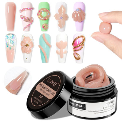 Picture of SUPWEE Solid Builder Gel for Nails Nude 3D Nail Art Gel Non-Stick Hand Hard Gel Sculpting Gel for Nail Art 3d Molding Gel Nail Extension Gel Mnicure DIY at Home 14g(0.49fl oz)
