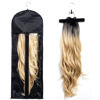 Picture of 1 Pack Extra Long Hair Extension Holder Wig Storage Bag with Hanger Hairpieces Ponytail Bundles Storage Carrier Case for Store Style Hair Travel Hair Extensions Bag Black Color