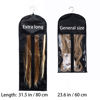 Picture of 1 Pack Extra Long Hair Extension Holder Wig Storage Bag with Hanger Hairpieces Ponytail Bundles Storage Carrier Case for Store Style Hair Travel Hair Extensions Bag Black Color