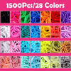 Picture of 28 Colored Rubber Bands for Hair, 1500 Pcs Small Girls Hair Ties Elastic Hair Ties Hair Rubber Bands with 6 Hair Styling Tools Colorful Hair Accessories for Girls Baby Toddlers Kids