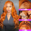 Picture of Taiill Orange Ginger Lace Front Wigs Human Hair Body Wave 13x4 HD Lace Frontal Wigs Human Hair Colored Wigs for Women (30 inch, Orange Ginger)
