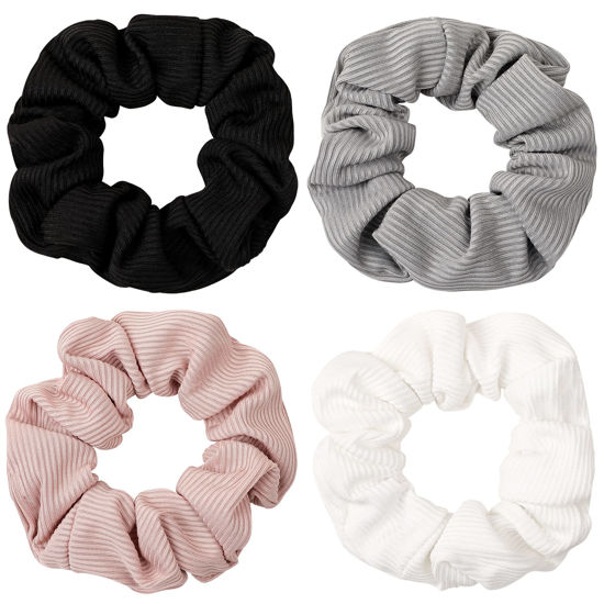 Picture of Scrunchies Hair Ties Scrunchy for Women Girls Cute Hairties for Thick Curl Hair No Crease Hair Accessories Soft Ropes Ponytail Holder No Hurt Your Hair