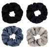Picture of Silk Satin Scrunchies Women Hair Ties - Ivyu Big Scrunchy Ponytail Holder No Crease Hair Bands Soft Elastic No Hurt Your Hair for Vsco Girl Women Blue