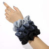 Picture of Silk Satin Scrunchies Women Hair Ties - Ivyu Big Scrunchy Ponytail Holder No Crease Hair Bands Soft Elastic No Hurt Your Hair for Vsco Girl Women Blue