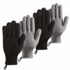 Picture of CLEEDY Bath Exfoliating Gloves Scrub - 4 Pcs Lengthened and Large Exfoliating Scrubbing Gloves for Shower, Spa, Massage - Scrub Exfoliating Mitts for Body, Face, Hand and Foot (Black and Gray)