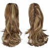 Picture of SOFEIYAN 13" Ponytail Extension Long Curly Ponytail Clip in Claw Hair Extension Natural Looking Synthetic Hairpiece for Women, Brown & Blonde